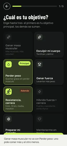 Elegir objetivos: uno principal y hasta dos más