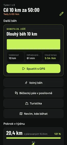 Úvod běhu: další běh a týden