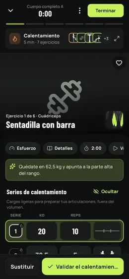 Una serie en curso, con las series de aproximación
