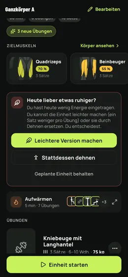 Eine sanftere Einheit vorgeschlagen, nie vorgeschrieben