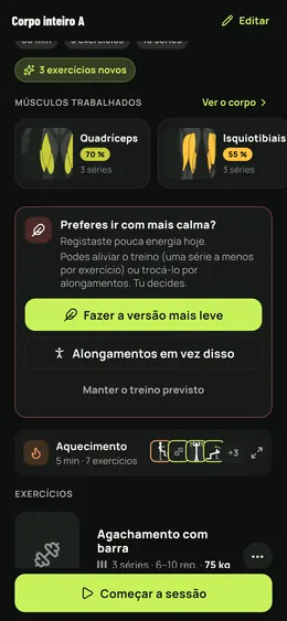 Uma sessão mais suave proposta, nunca imposta