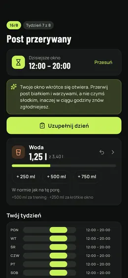 Trwający post: okno i woda dnia
