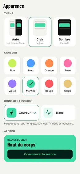 Le choix du thème et de la couleur
