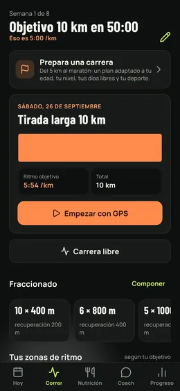 La carrera: el objetivo preparado, la salida del día y sus ritmos.