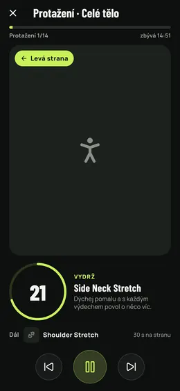 Výdrž v protažení s časovačem a dalším cvikem