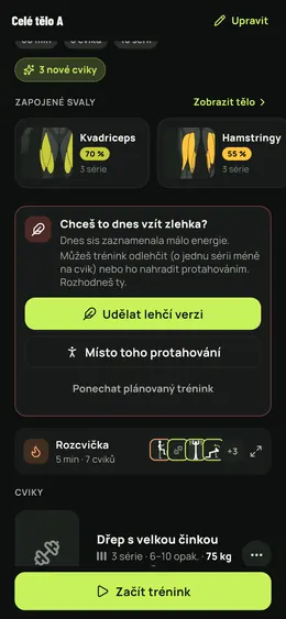 Mírnější trénink navržený, nikdy vnucený